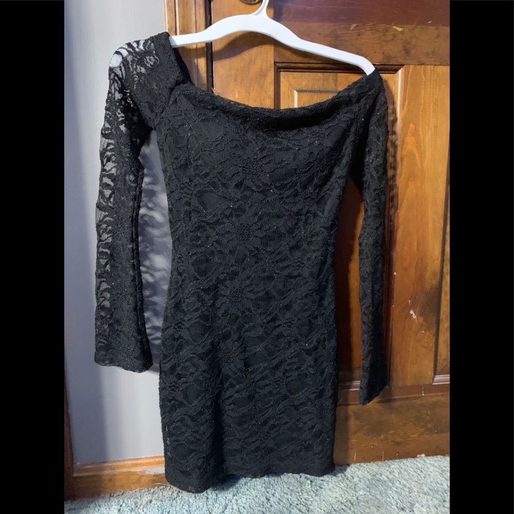 Sparkly slightly off the shoulder dress